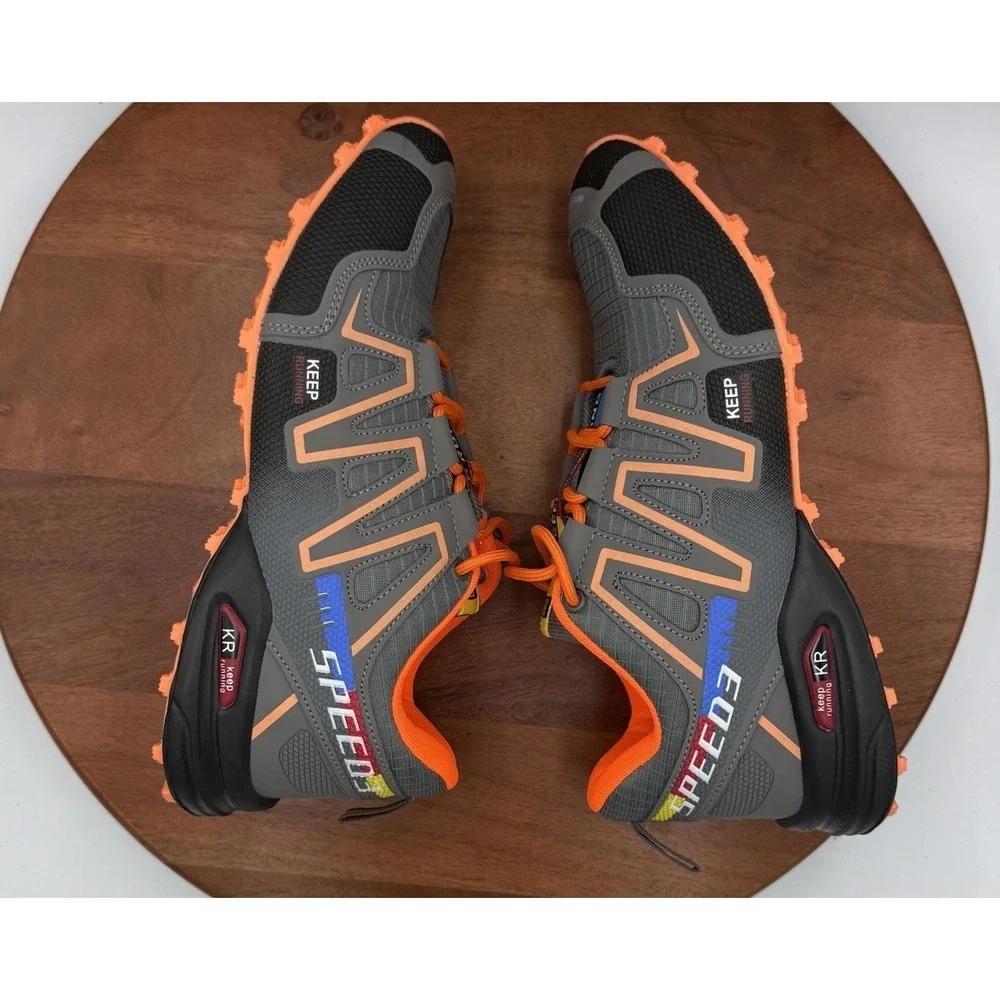 KEEP RUNNING Brand‎ Speed 3 Running Shoes Gray/Orange Size EU 43/US 10-10.5